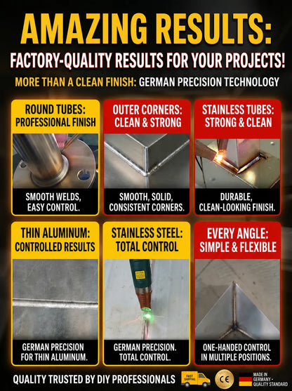 🏆 German Technology 5-in-1 Laser Welding Gun (Patented by German Engineers) | Easy DIY Repairs 🛠️ | Spark-Free Cutting & Rust Removal | 100% Burn-Proof Safety 🛡️ | Cordless & Generator-Free
