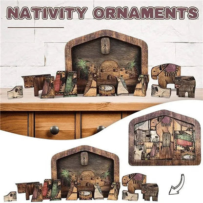 💓Handmade Wooden Nativity Puzzle