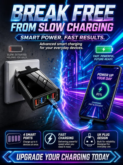 Improve Your Phone's Battery Life⚡4-in-1 Travel Charger🚀 Make your 4-year-old smartphone charge faster than a new one