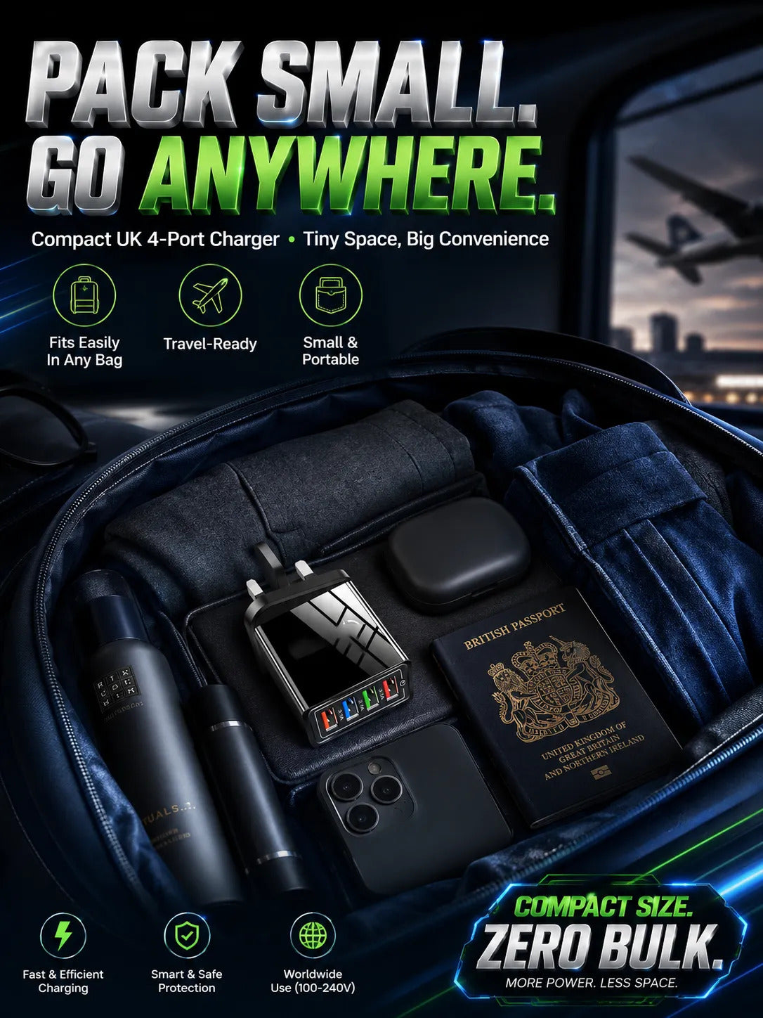 Improve Your Phone's Battery Life⚡4-in-1 Travel Charger🚀 Make your 4-year-old smartphone charge faster than a new one