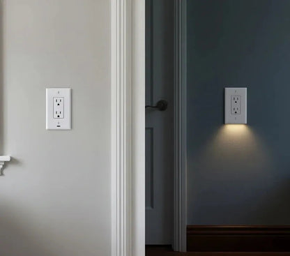 Outlet Cover with Integrated LED Night GuideLight